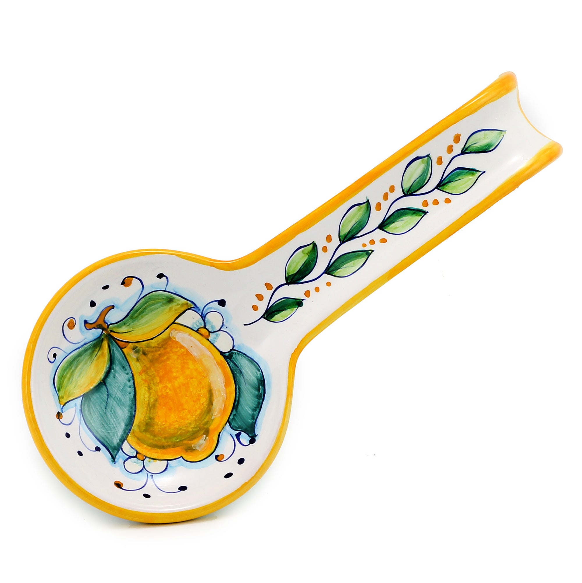 DERUTA: Spoon rest LEMON (also wall hung) - artisticaitalian.com