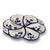 ORVIETO BLUE ROOSTER: Snack Tray Fiore/Shell - Six Compartments - artisticaitalian.com