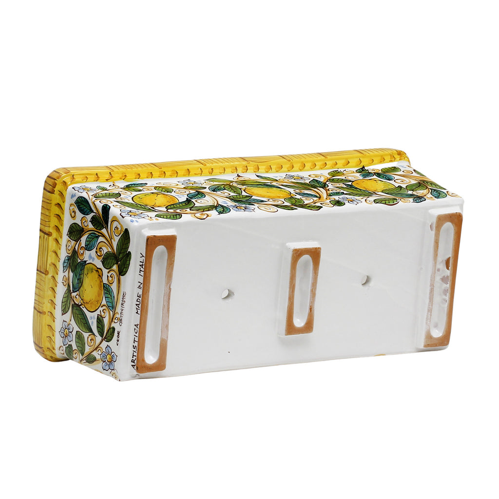 SICILIA: Rectangular Jardiniere from Caltagirone Sicily (Indoor-Outdoor) - Lemon Design - artisticaitalian.com