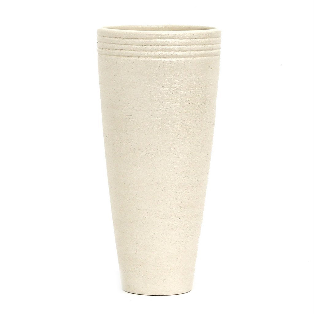 SCAVO REFRATTARIO: Rigato Tall Vase Cream - artisticaitalian.com