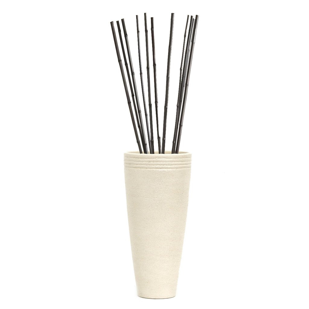 SCAVO REFRATTARIO: Rigato Tall Vase Cream - artisticaitalian.com