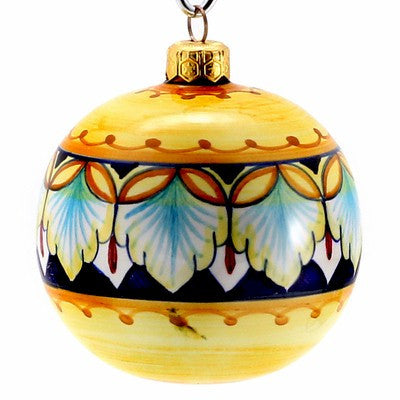 CHRISTMAS ORNAMENT: Deruta Vario Round Ball Large (4&quot; Ø) - artisticaitalian.com