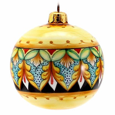 CHRISTMAS ORNAMENT: Deruta Vario Round Ball Large (4" Ø) - artisticaitalian.com