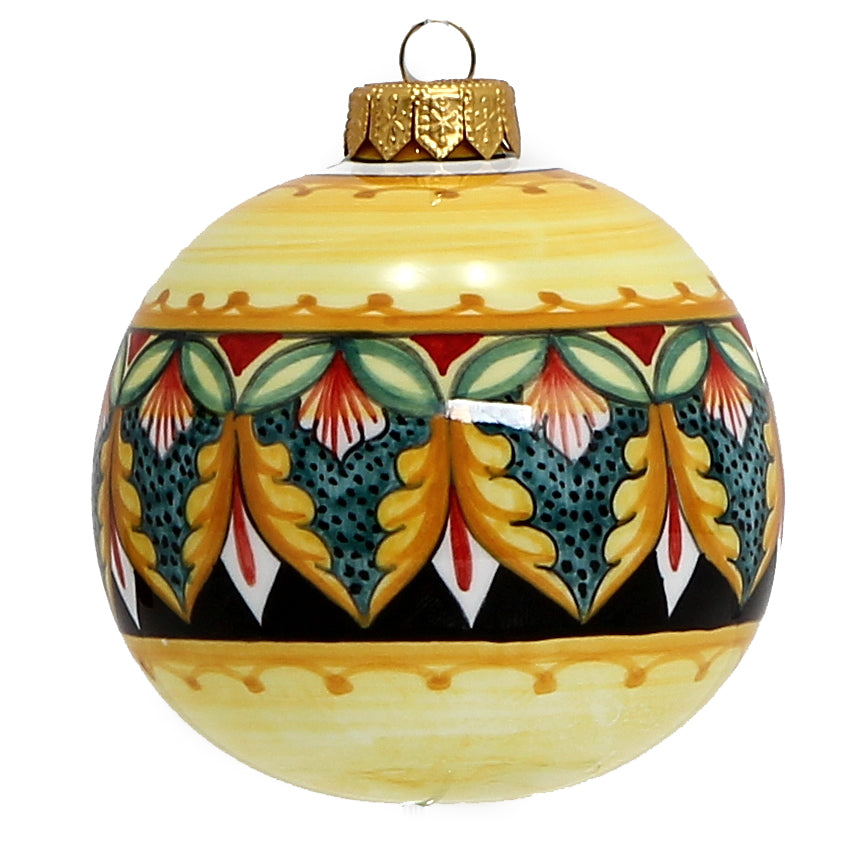 CHRISTMAS ORNAMENT: Deruta Vario Round Ball Large (4&quot; Ø) - artisticaitalian.com