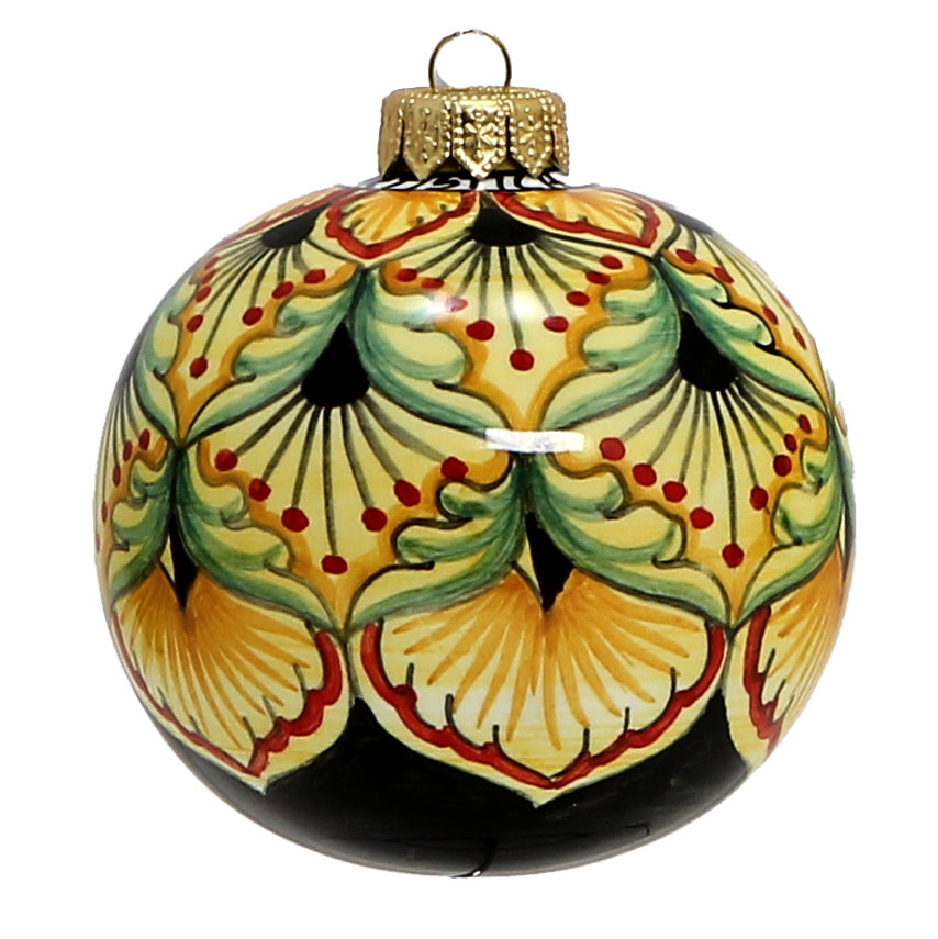 CHRISTMAS ORNAMENT: Deruta Vario Round Ball Large (4&quot; Ø) - artisticaitalian.com