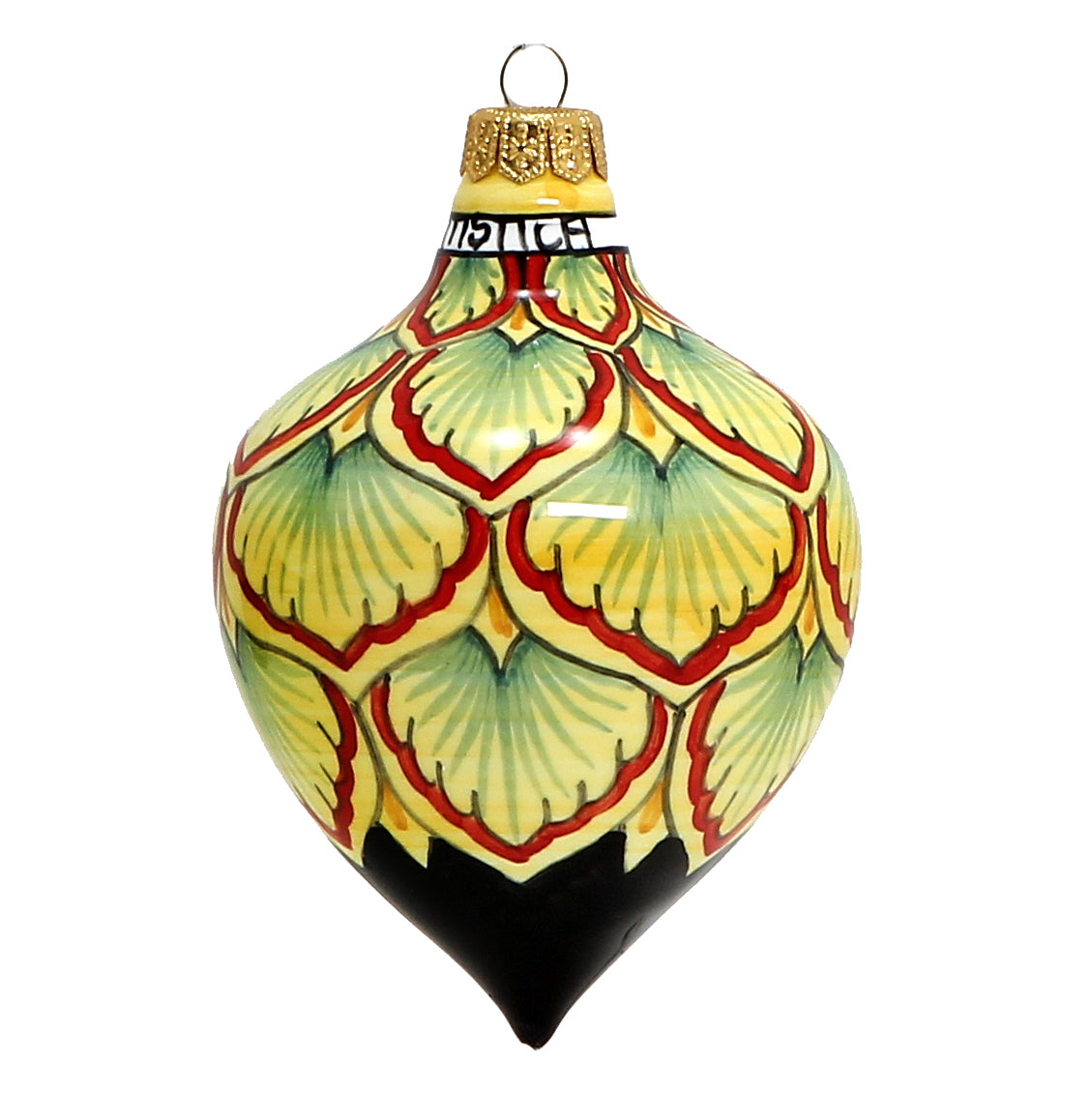 CHRISTMAS ORNAMENT: Drop Ball Hand Painted in Deruta Vario design (Large) - artisticaitalian.com