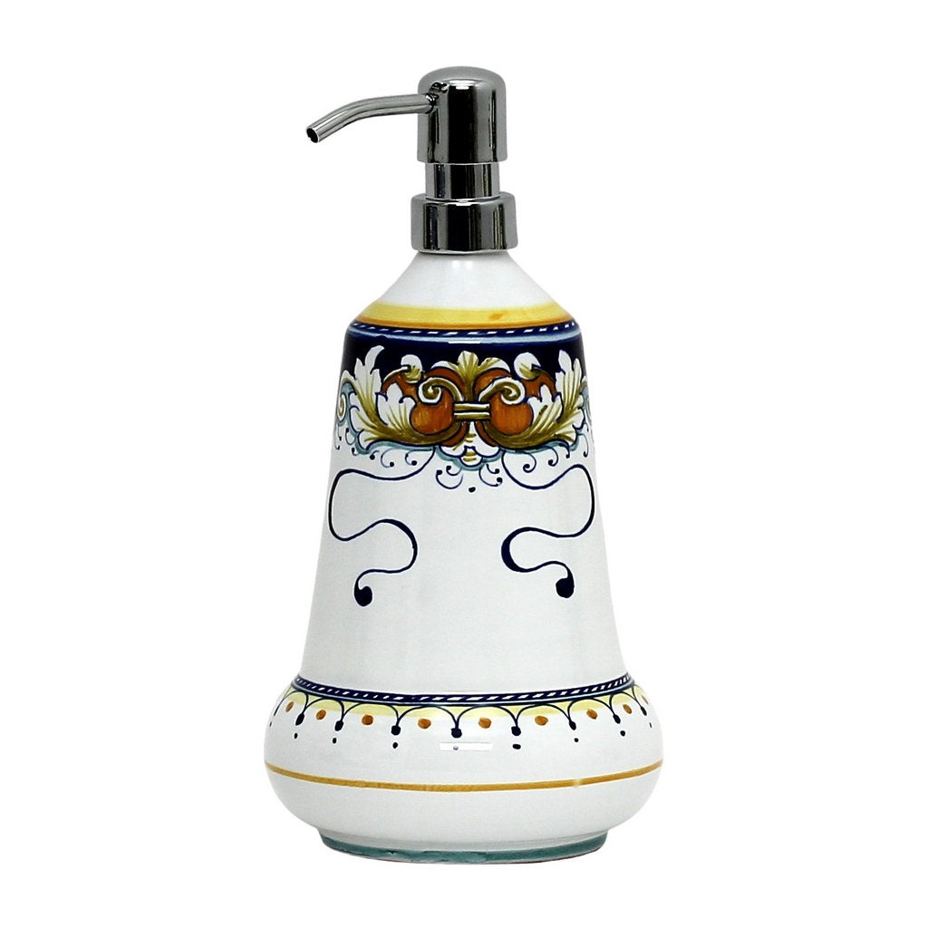 DERUTA FOGLIE: Liquid Soap/Lotion Dispenser with Chrome Pump (Large 26 OZ) - artisticaitalian.com