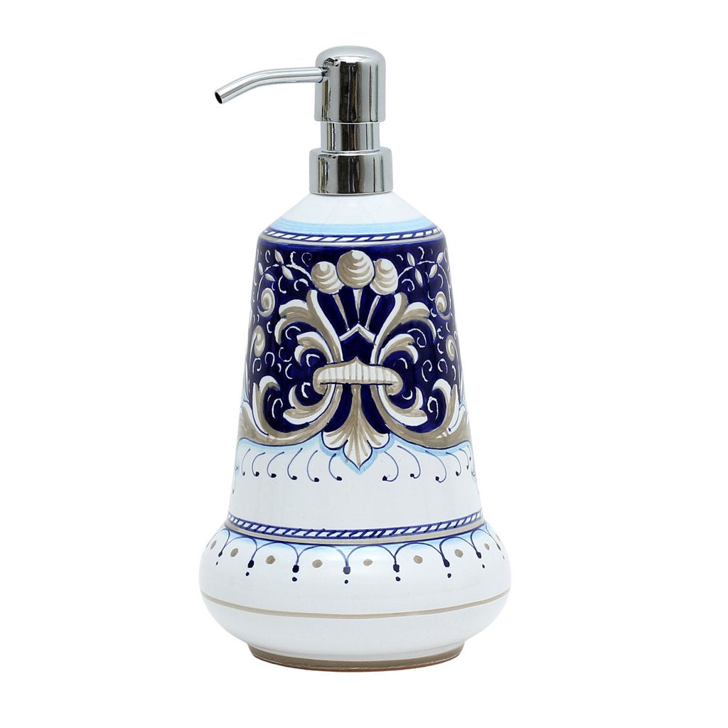 RICCO DERUTA BLUE: Liquid Soap/Lotion Dispenser with Chrome Pump (Large 26 OZ) - artisticaitalian.com