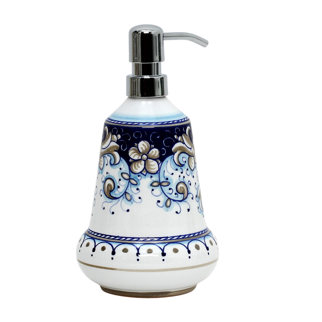 RICCO DERUTA BLUE: Liquid Soap/Lotion Dispenser with Chrome Pump (Medium 20 OZ) - artisticaitalian.com