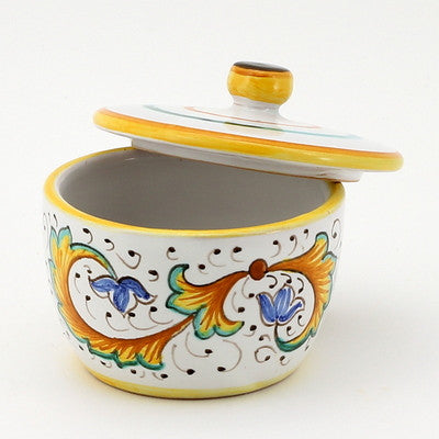 PERUGINO: Sugar Bowl w lid - artisticaitalian.com