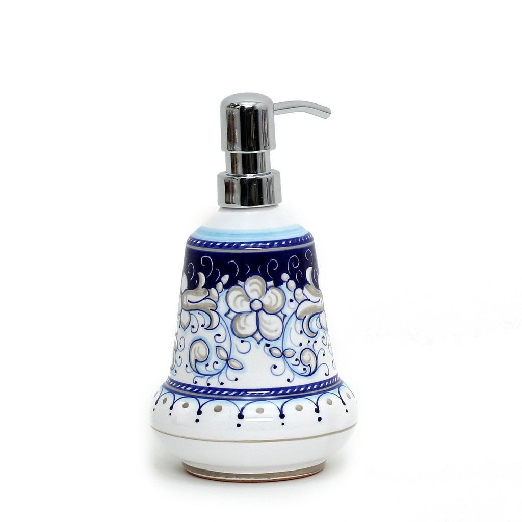 RICCO DERUTA BLUE: Liquid Soap/Lotion Dispenser with Chrome Pump (Small 14 OZ) [R] - artisticaitalian.com