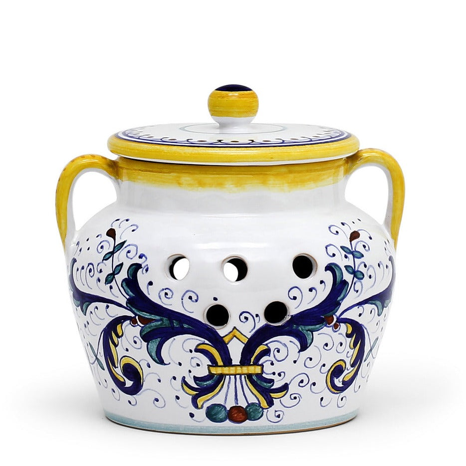 RICCO DERUTA: NEW Garlic/Onion Jar Keeper with handles - artisticaitalian.com