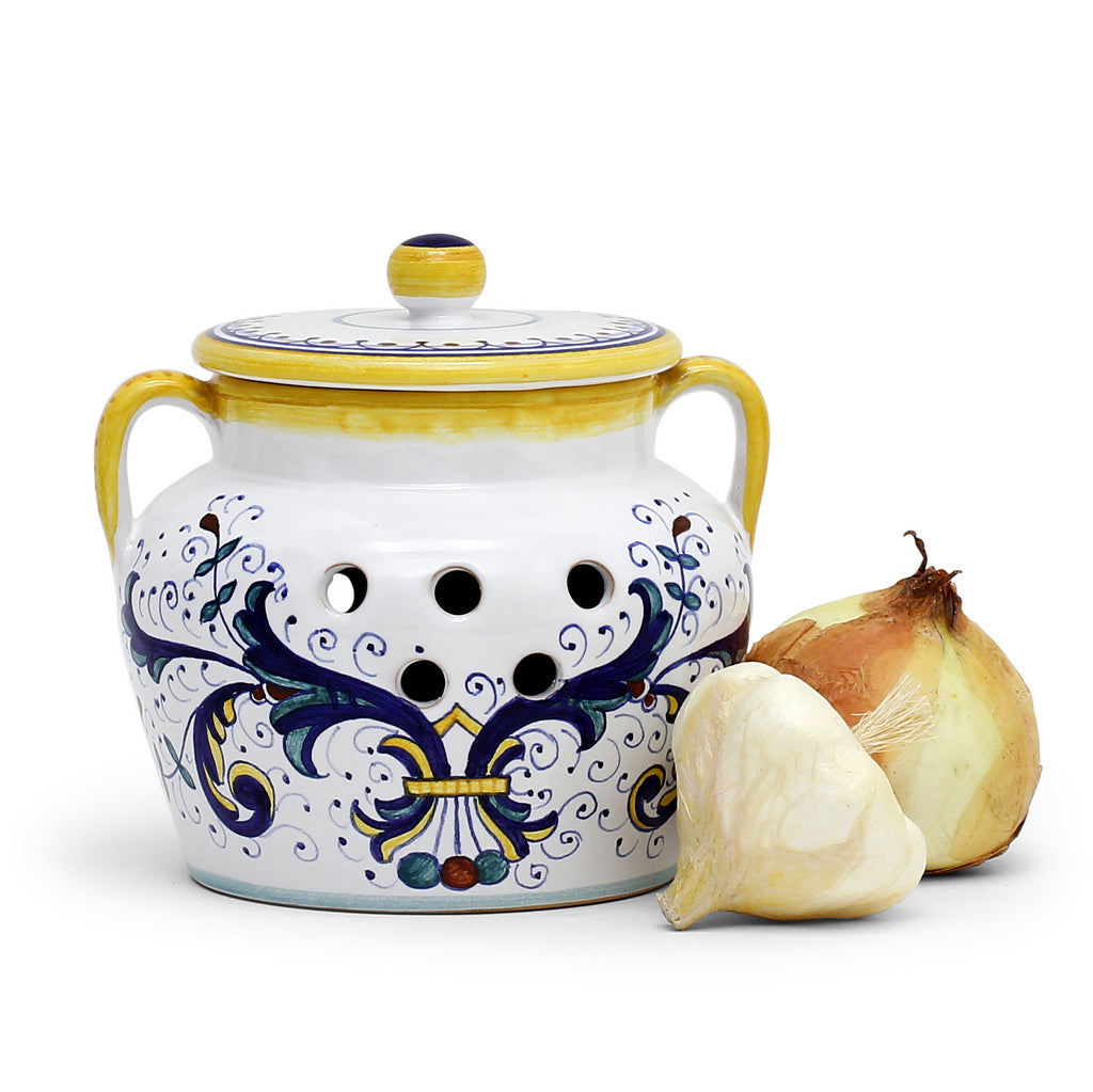 RICCO DERUTA: NEW Garlic/Onion Jar Keeper with handles - artisticaitalian.com