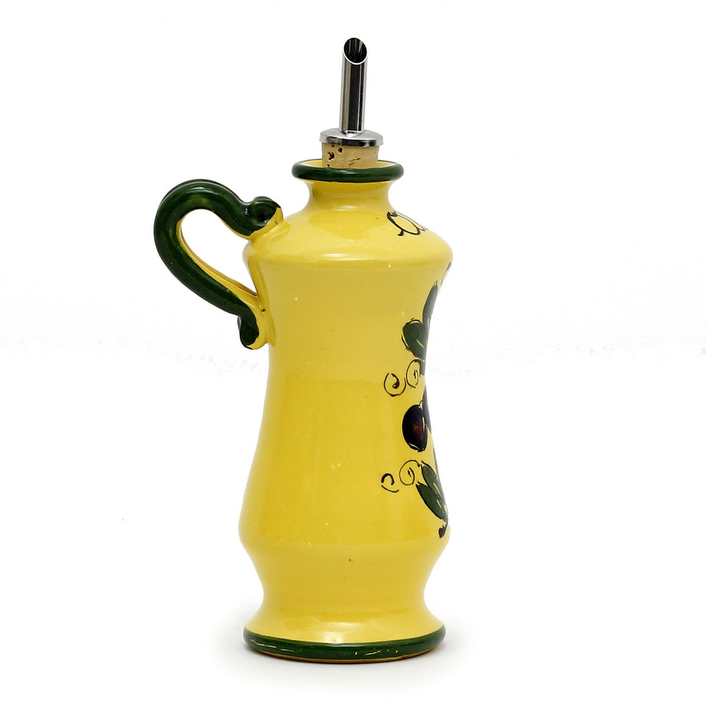 OLIVE FONDO GIALLO: Shaped Olive Oil Bottle Cruet - artisticaitalian.com