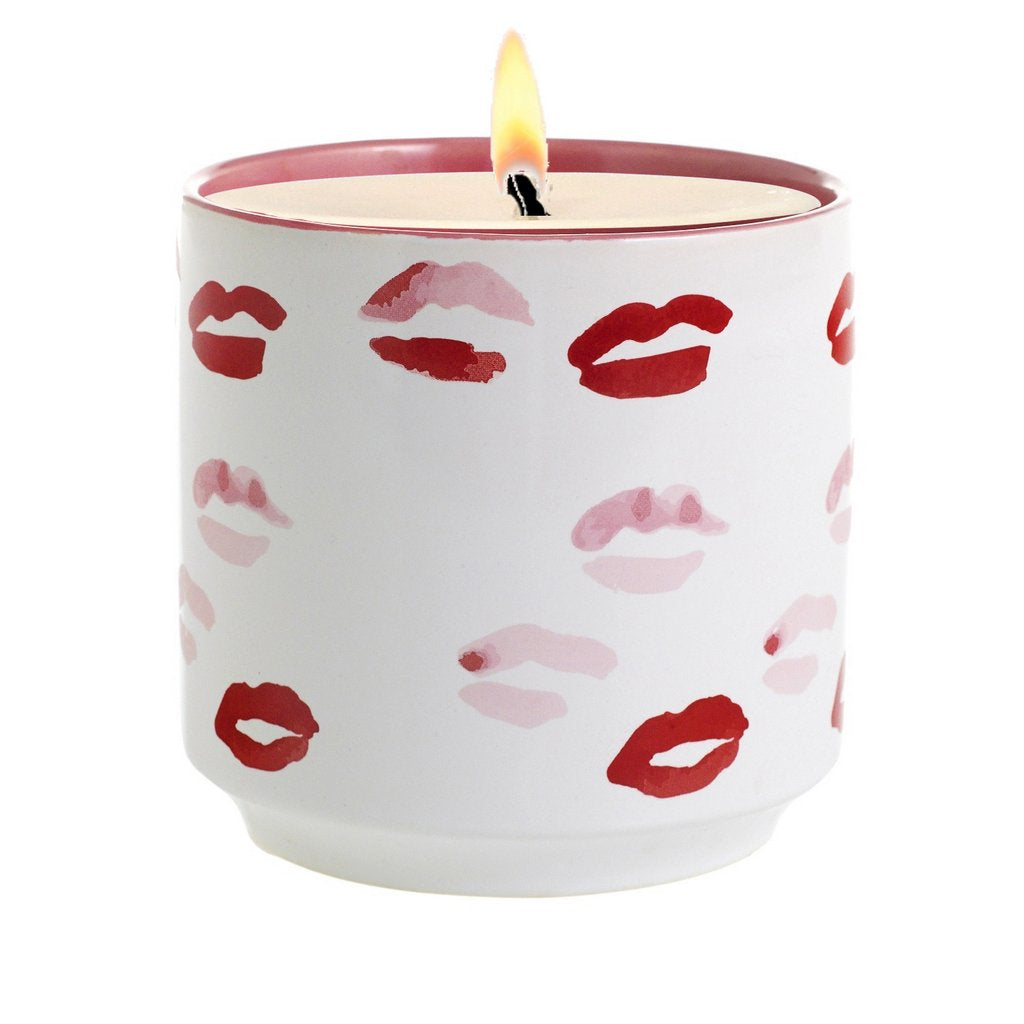 ROMANTICA: Valentino - Muah! Large Candle Vase Ceramic Container (30 Oz) - artisticaitalian.com