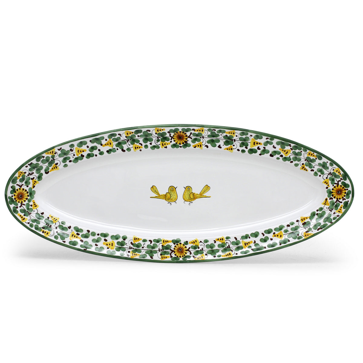 ARABESCO VERDE: Fish/Hors d'Oeuvres Oval Narrow Platter - artisticaitalian.com