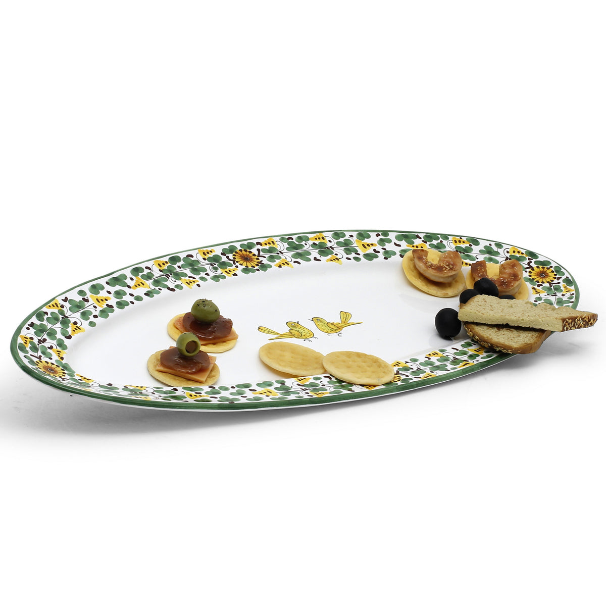 ARABESCO VERDE: Fish/Hors d&#39;Oeuvres Oval Narrow Platter - artisticaitalian.com