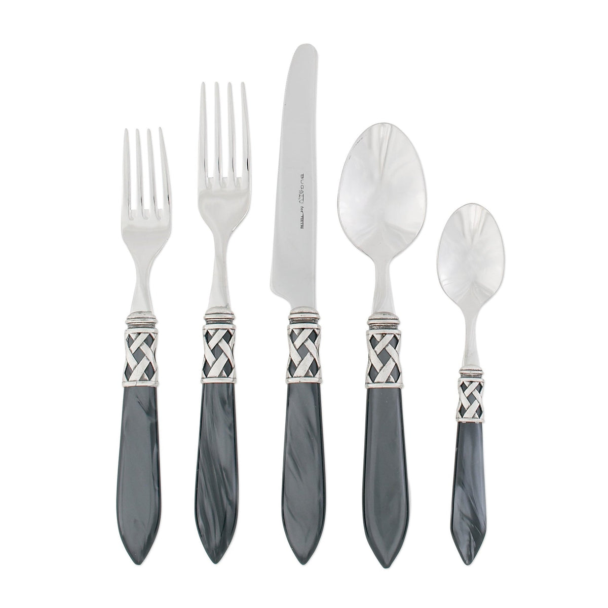 VIETRI: Aladdin Five Piece Place Setting CHARCOAL - artisticaitalian.com