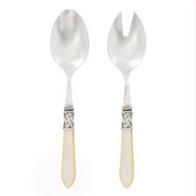 VIETRI: Aladdin Antique Ivory Salad Server Set - artisticaitalian.com