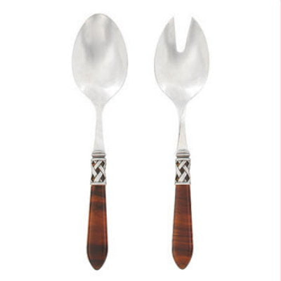 VIETRI: Aladdin Antique Tortoiseshell Salad Server Set - artisticaitalian.com