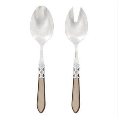 VIETRI: Aladdin Brilliant Taupe Salad Servers - artisticaitalian.com