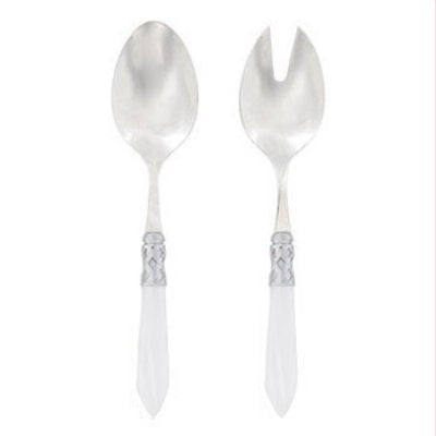 VIETRI: Aladdin Brilliant White Salad Servers - artisticaitalian.com