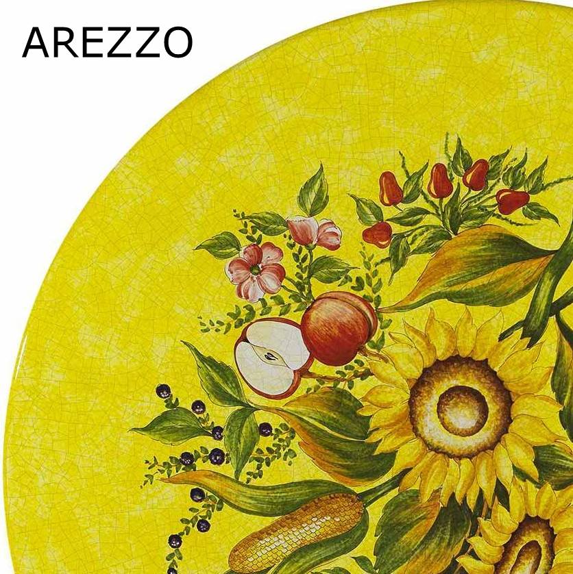 LAZY SUSAN: Ceramic-Stone Rotating Lazy Susan 46" Diam. in Deruta, Italy. - artisticaitalian.com