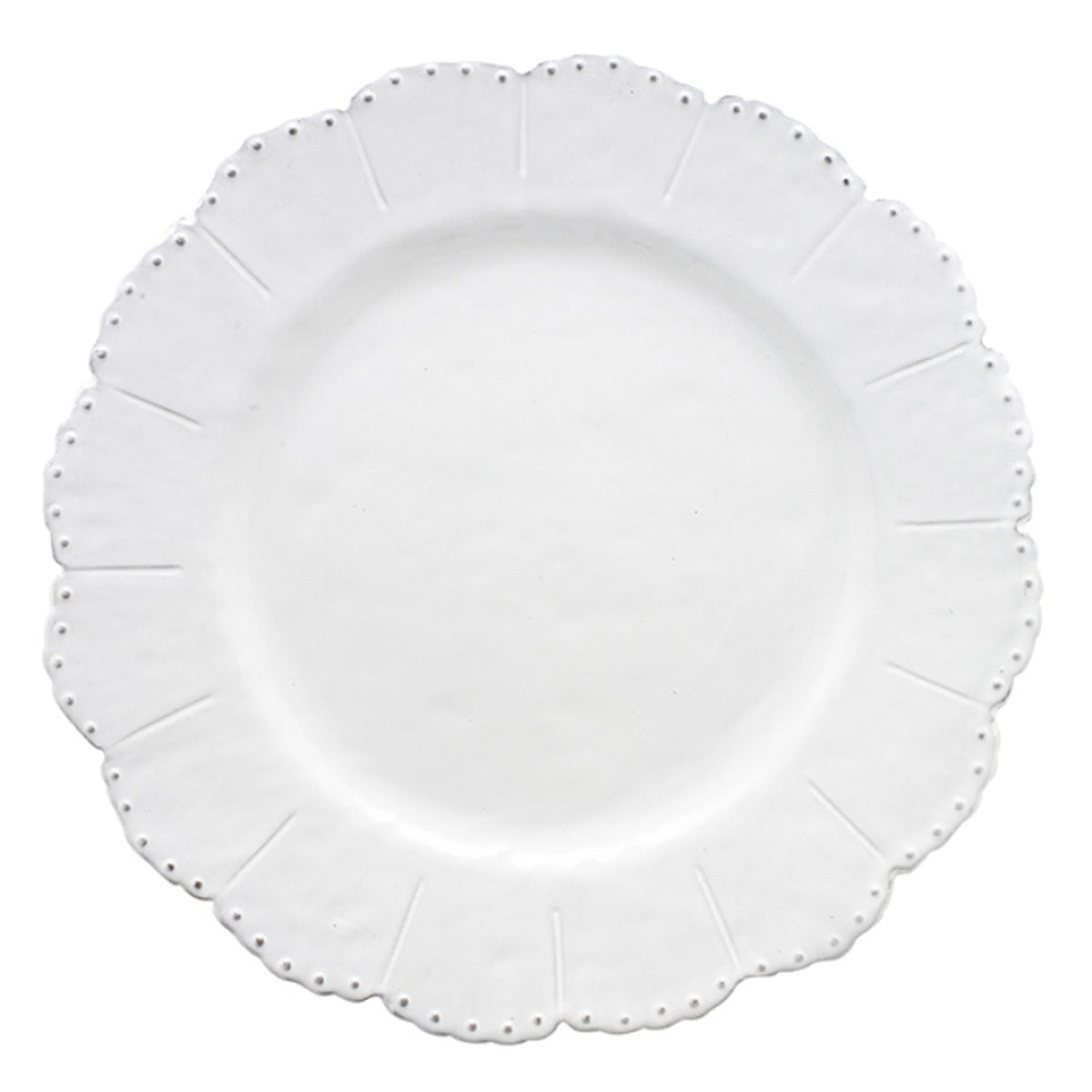 ARTE ITALICA: Bella Bianca Beaded Dinner Plate - artisticaitalian.com