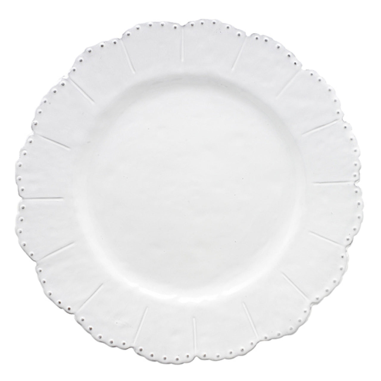 ARTE ITALICA: Bella Bianca Beaded Dinner Plate - artisticaitalian.com