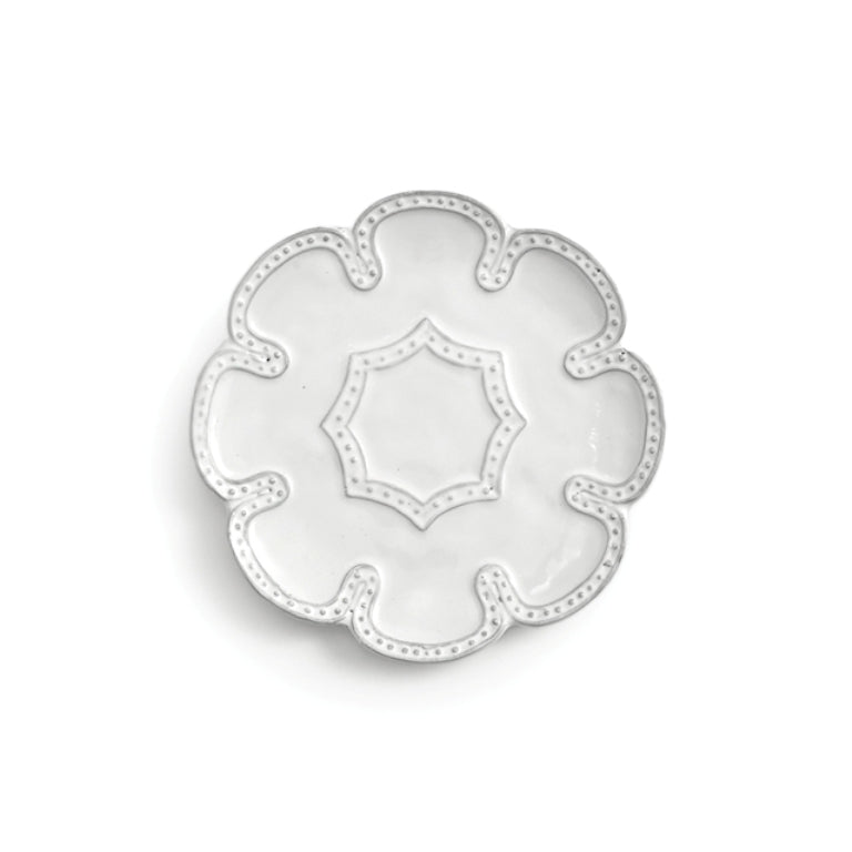 ARTE ITALICA: Bella Bianca Beaded Canape Plate - artisticaitalian.com