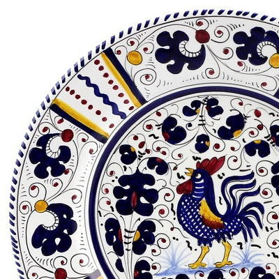 ORVIETO BLUE ROOSTER: Dinner Plate - artisticaitalian.com