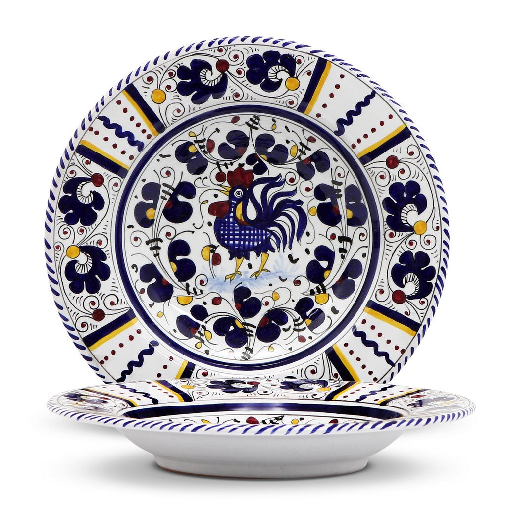 ORVIETO BLUE ROOSTER: Rim Pasta Soup Bowl - artisticaitalian.com