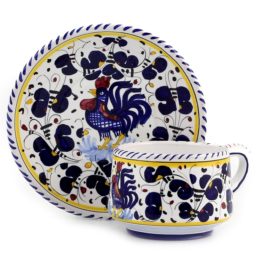 ORVIETO BLUE ROOSTER: 5 Pieces Place Setting - artisticaitalian.com