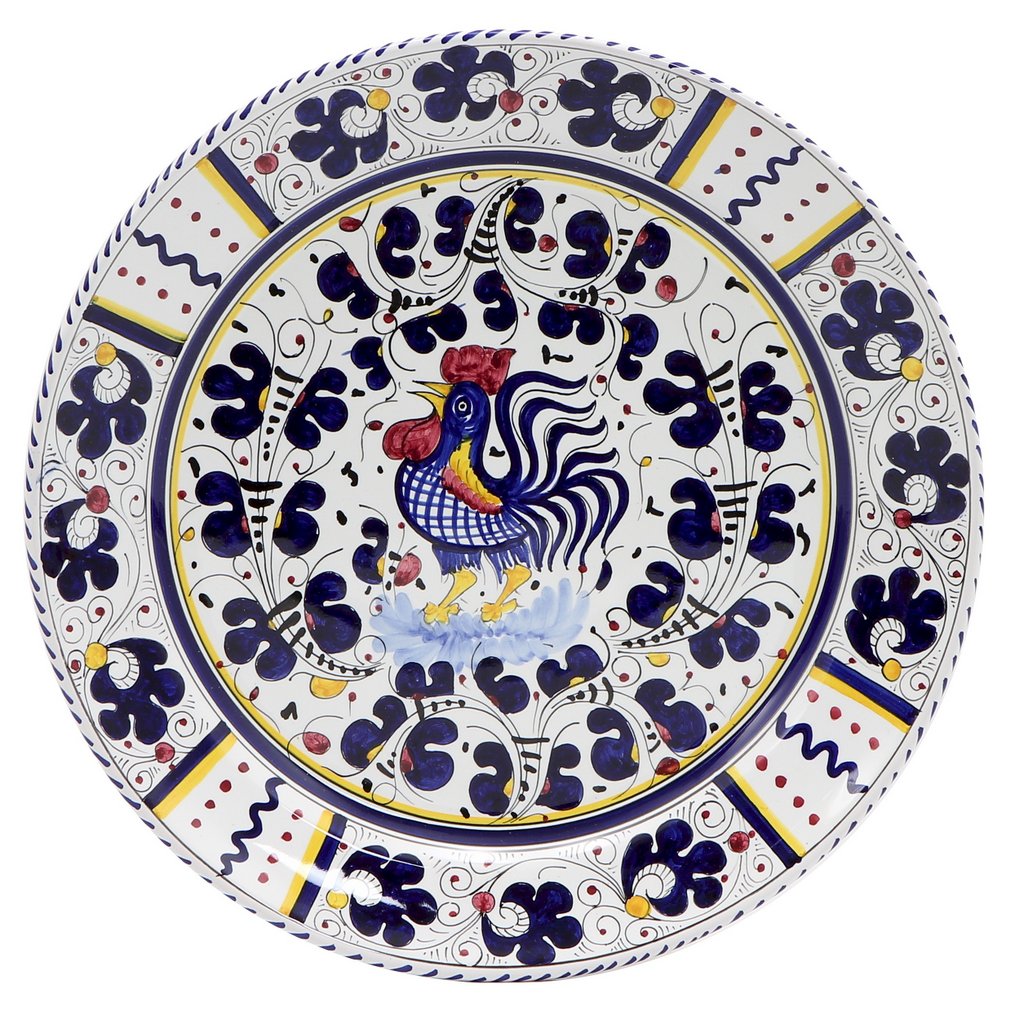 ORVIETO BLUE ROOSTER: Charger - artisticaitalian.com