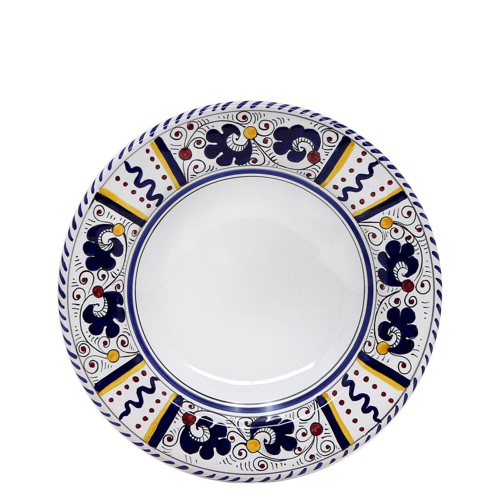 ORVIETO BLUE ROOSTER: Salad Plate (White Center) - artisticaitalian.com