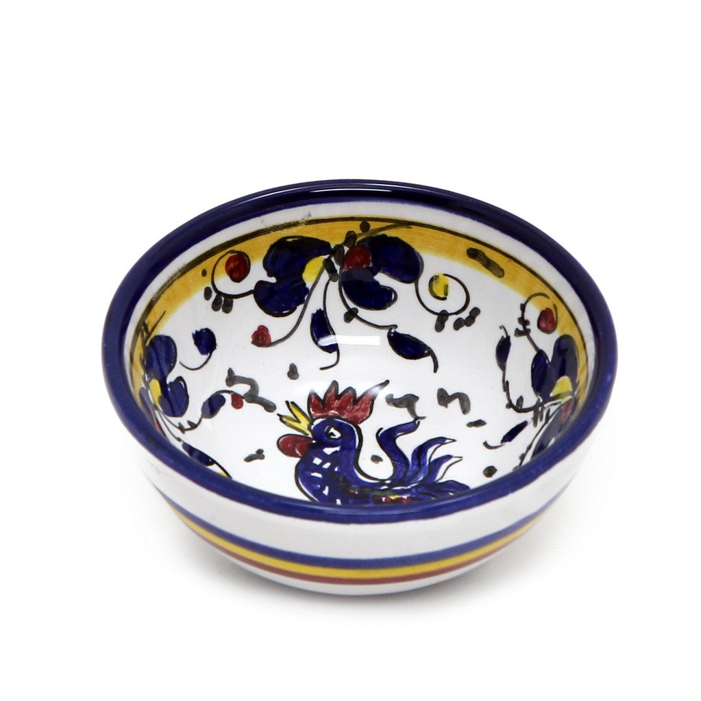 ORVIETO BLUE ROOSTER: Dipping/Condiment Small Bowl - artisticaitalian.com