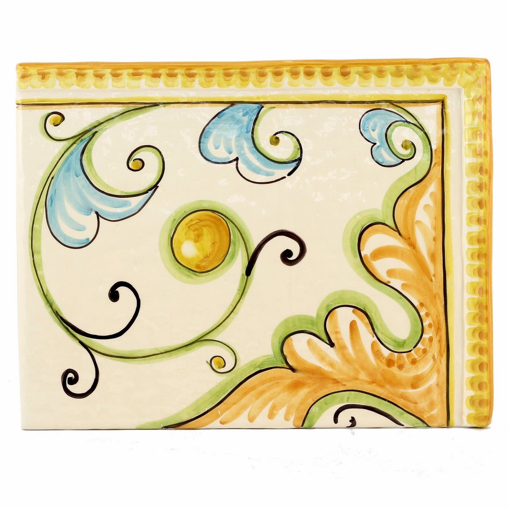 BACKSPLASH/MURAL: Modular Hand Painted ~ Gubbio Floral Vario Design (4 Tiles) - artisticaitalian.com