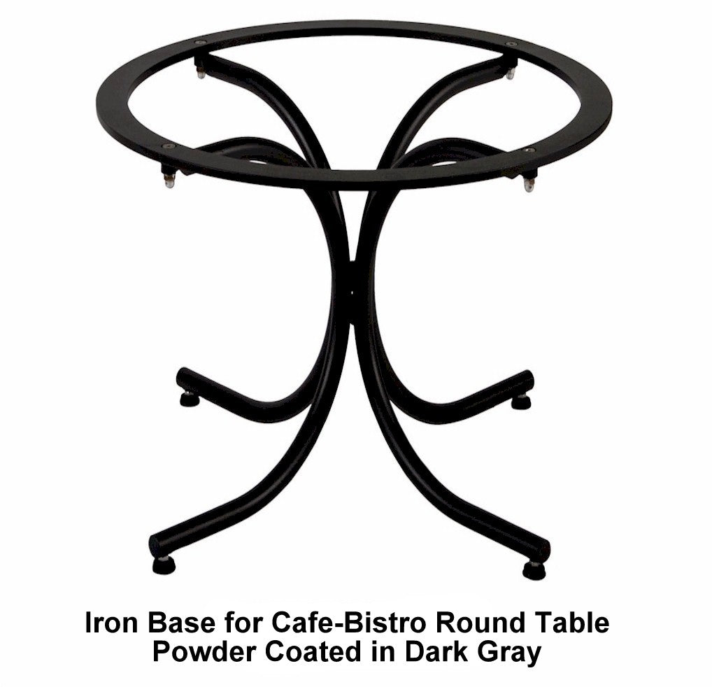 CAFE-BISTRO ROUND TABLE: Ceramic-Stone top on iron base (24" Diam. x 30" High.) in Deruta, Italy. - artisticaitalian.com