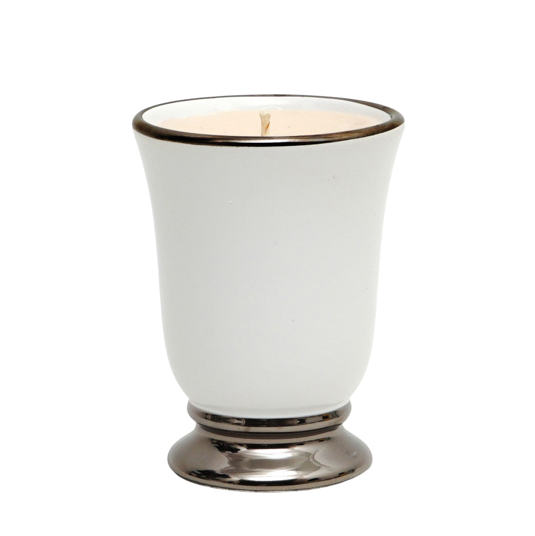 DERUTA PLATINO: Deluxe Precious Bell Cup Candle with Pure Platinum Rim - artisticaitalian.com