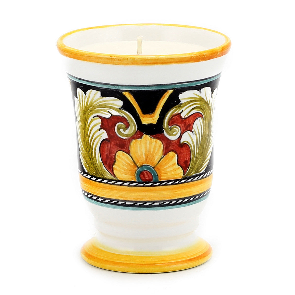 DERUTA CANDLES: Bell Cup Candle ~ Deruta Vario #4 Design - artisticaitalian.com