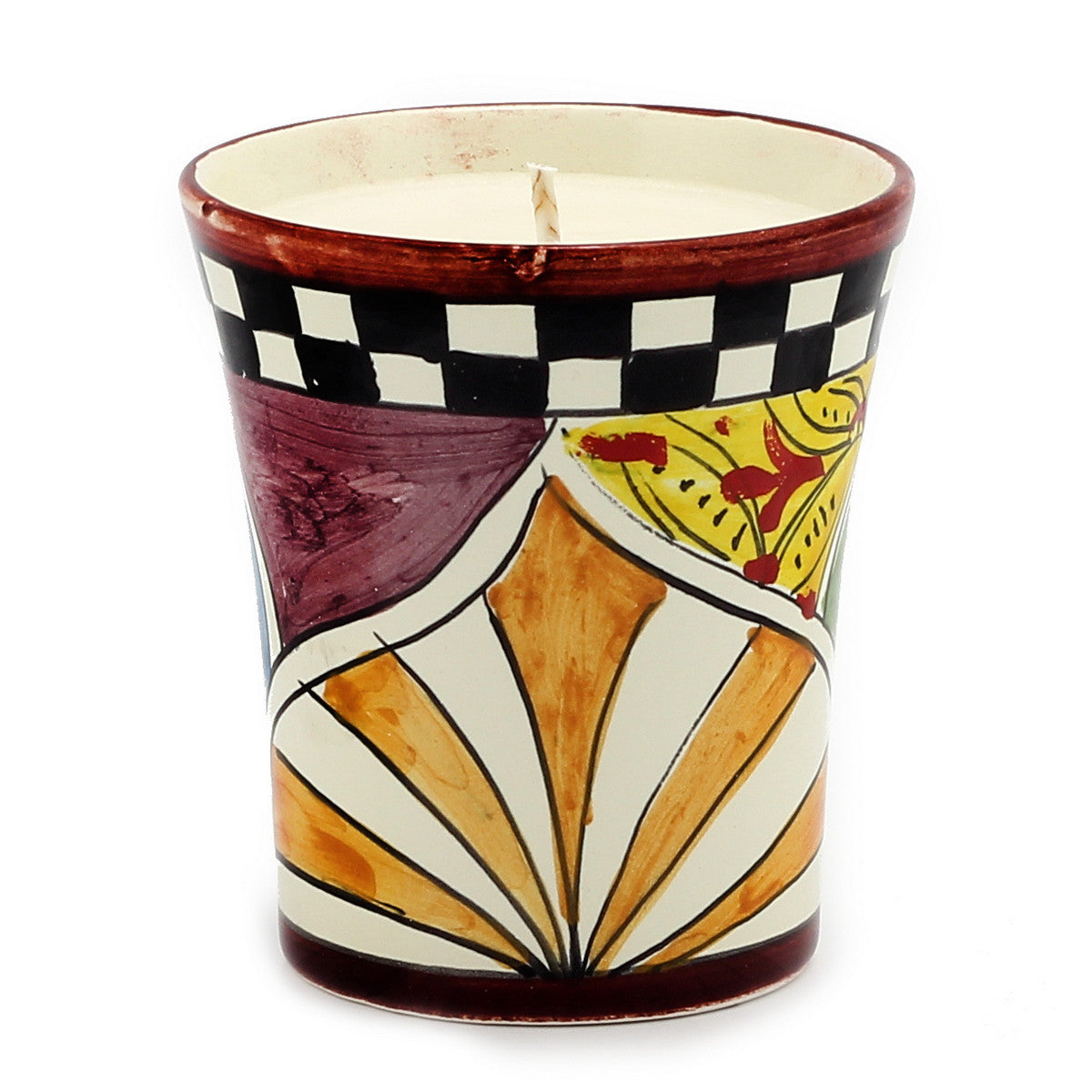 DERUTA CANDLES: Contempo Cup Candle ~ Deruta Gaudi Design #2 - artisticaitalian.com