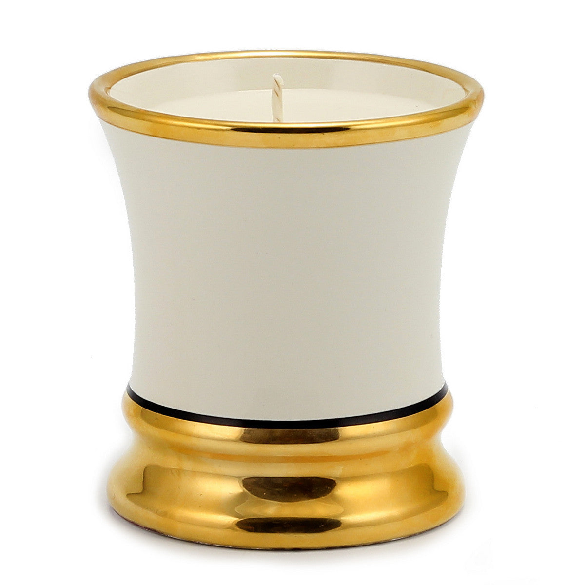 DERUTA CANDLES: Deluxe Precious Cup Candle ~ Ausonia Bianco Design ~ Pure Gold Rim - artisticaitalian.com