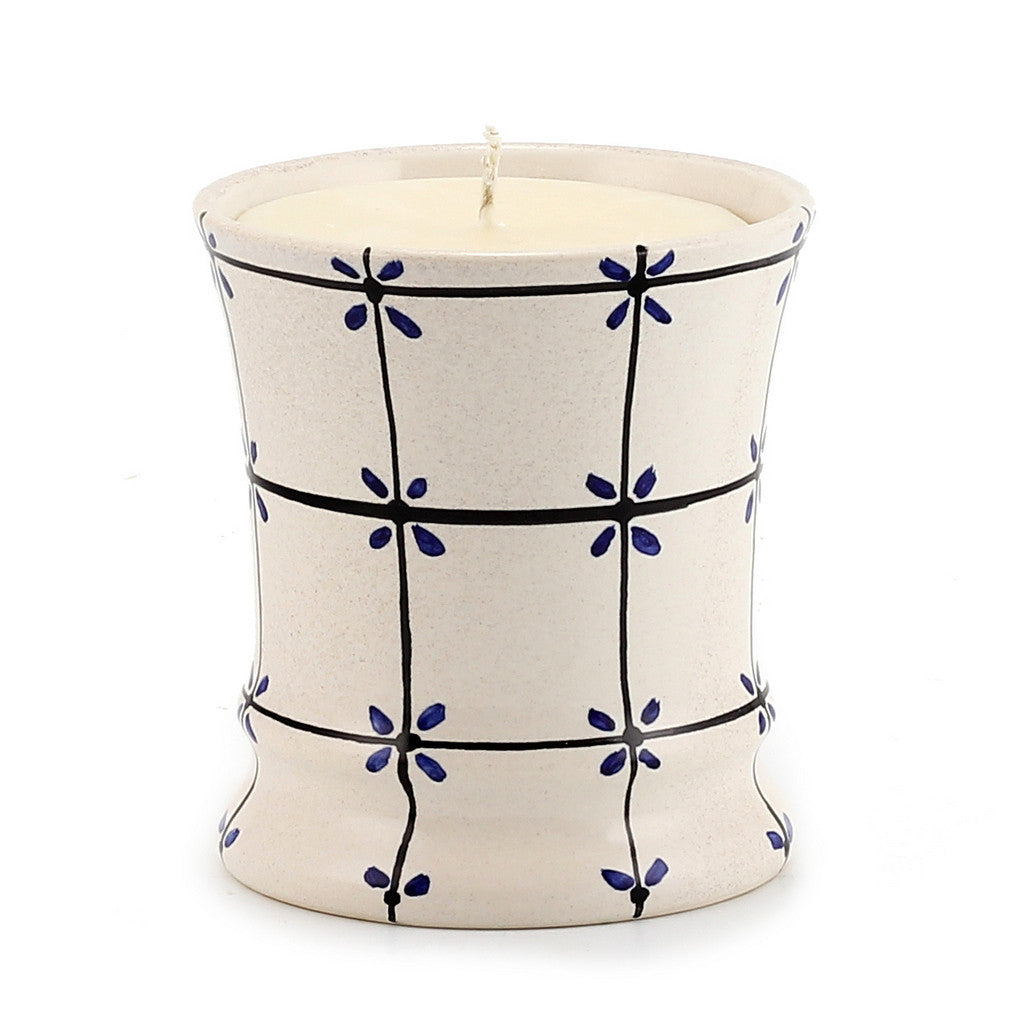 DERUTA CANDLES: Deluxe Cup Candle ~ Deruta Blu Stella Design - artisticaitalian.com