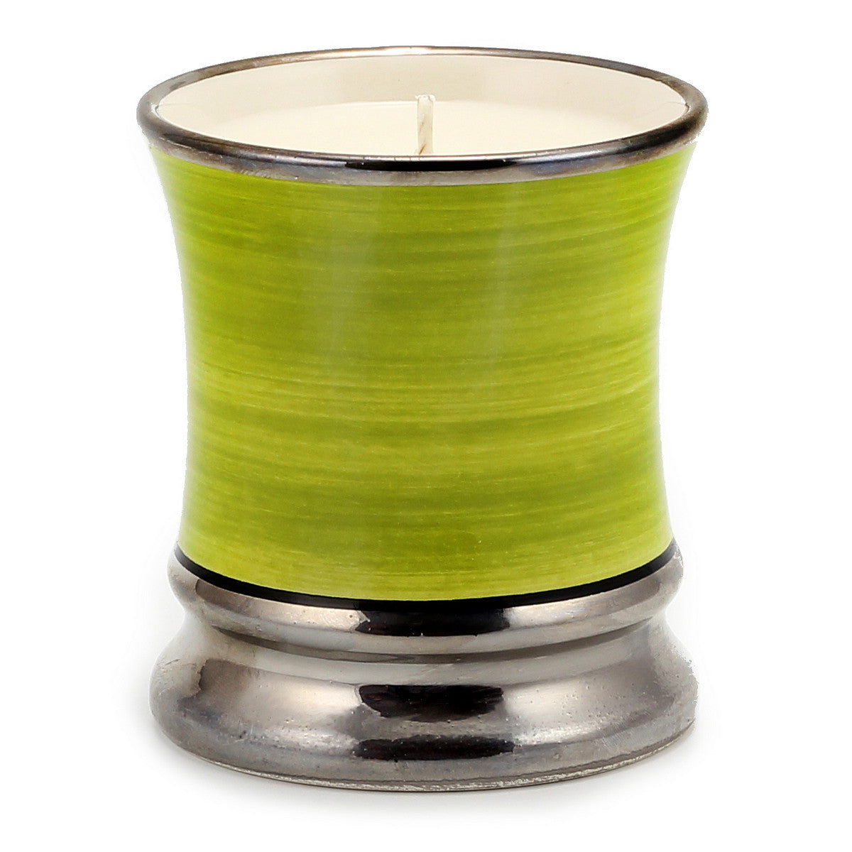 DERUTA CANDLES: Deluxe Precious Cup Candle ~ Coloris Ocra Design ~ Pure Platinum Rim - artisticaitalian.com