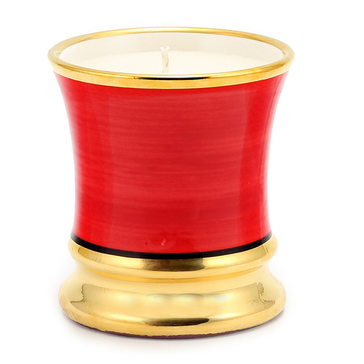 ROMANTICA: Deluxe Precious Cup Candle ~ Coloris Rosso Design ~ Pure Gold Rim - artisticaitalian.com