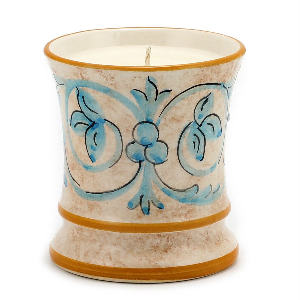 DERUTA CANDLES: Deluxe Cup Candle ~ Deruta Domitia Design - artisticaitalian.com