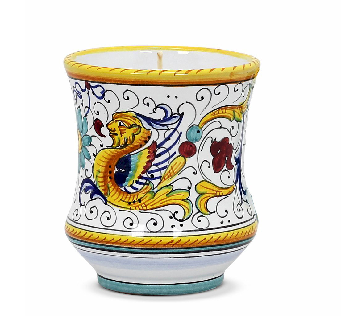 HOLIDAYS DERUTA CANDLES: Deluxe Precious Concave Candle RAFFAELLESCO DELUXE Design - artisticaitalian.com