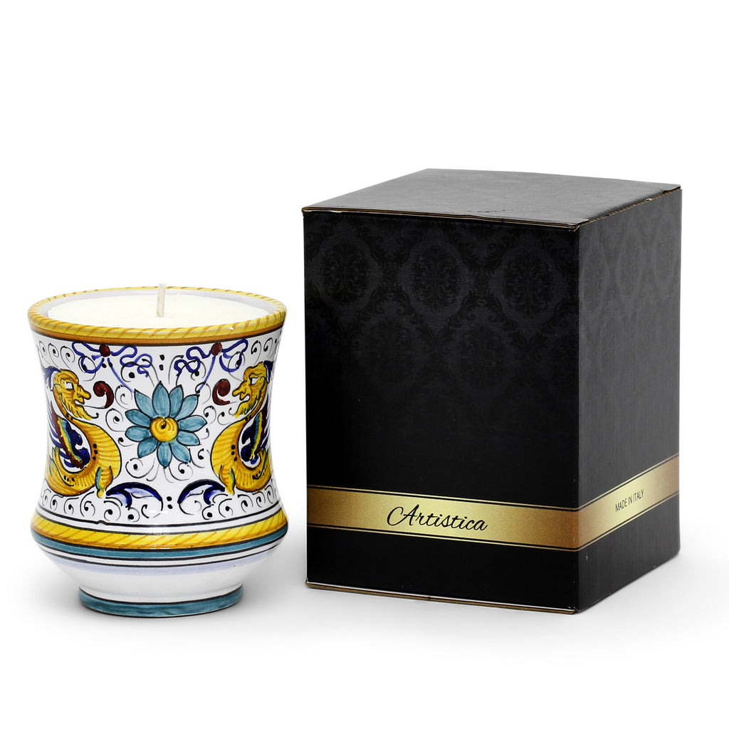 DERUTA CANDLES: Deluxe Precious Concave Candle RAFFAELLESCO DELUXE Design - artisticaitalian.com