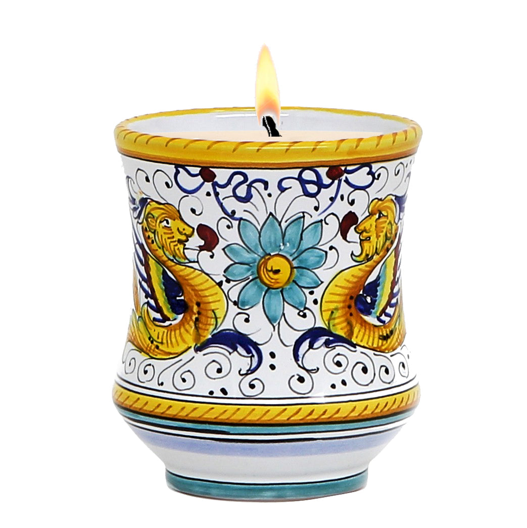 DERUTA CANDLES: Deluxe Precious Concave Candle RAFFAELLESCO DELUXE Design - artisticaitalian.com