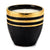 DERUTA MILANO: Large Candle Black with Hand Painted Pure Gold Stripes - artisticaitalian.com